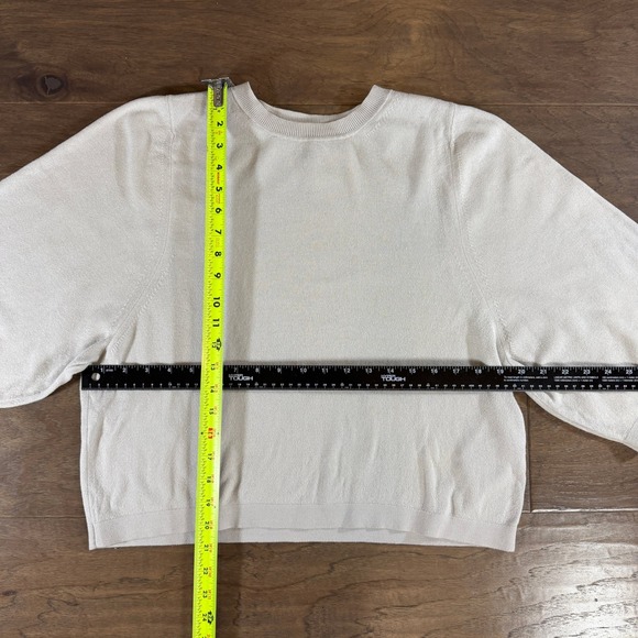 Banana Republic Organic Cotton Knit Sweater Top Gray Size M 3/4 Sleeve - Picture 5 of 6